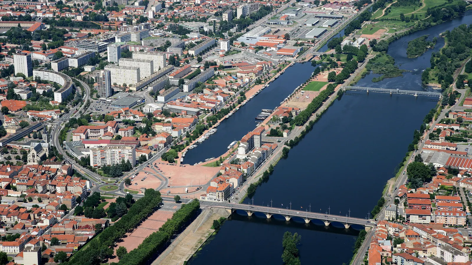 Vue aérienne de Roanne
